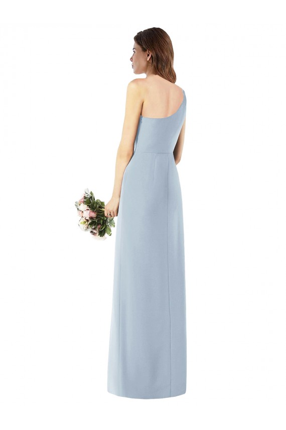 Boutique Bleu ciel clair Trompette Crêpe Stretch Longue Robes demoiselle d'honneur / Robes de bal
