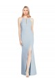 Boutique Bleu ciel clair Trompette Licou Crêpe Stretch Longue Robes demoiselle d'honneur / Robes de bal