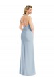 Boutique Bleu ciel clair Trompette Licou Crêpe Stretch Longue Robes demoiselle d'honneur / Robes de bal