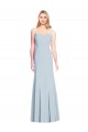 Boutique Bleu ciel clair Trompette Sans bretelle Crêpe Stretch Longue Robes demoiselle d'honneur / Robes de bal