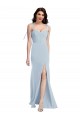 Boutique Bleu ciel clair Trompette Sans bretelle Crêpe Stretch Longue Robes demoiselle d'honneur / Robes de bal