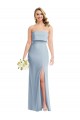 Boutique Bleu ciel clair Trompette Sans bretelle Crêpe Stretch Longue Robes demoiselle d'honneur / Robes de bal