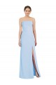 Boutique Bleu ciel clair Trompette Sans bretelle Mousseline Longue Formelles Robes demoiselle d'honneur / Robes de soirée