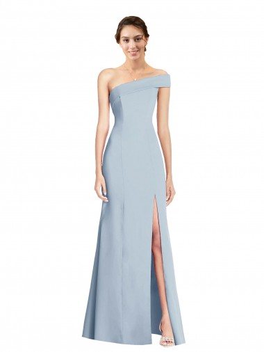 Boutique Bleu ciel clair Trompette Épaule Dénudée Crêpe Stretch Longue Formelles Robes demoiselle d'honneur / Robes de soirée / Robes de bal