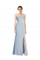 Boutique Bleu ciel clair Trompette Épaule Dénudée Crêpe Stretch Longue Formelles Robes demoiselle d'honneur / Robes de soirée / Robes de bal
