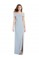 Boutique Bleu ciel clair Trompette Épaule Dénudée Crêpe Stretch Longue Robes demoiselle d'honneur / Robes de bal