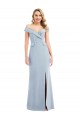 Boutique Bleu ciel clair Trompette Épaule Dénudée Crêpe Stretch Longue Robes demoiselle d'honneur / Robes de bal