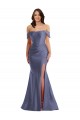 Boutique Bleu français Sirène Épaule Dénudée Satiné Soyeux Longue Formelles Robes demoiselle d'honneur / Robes de soirée / Robes de bal