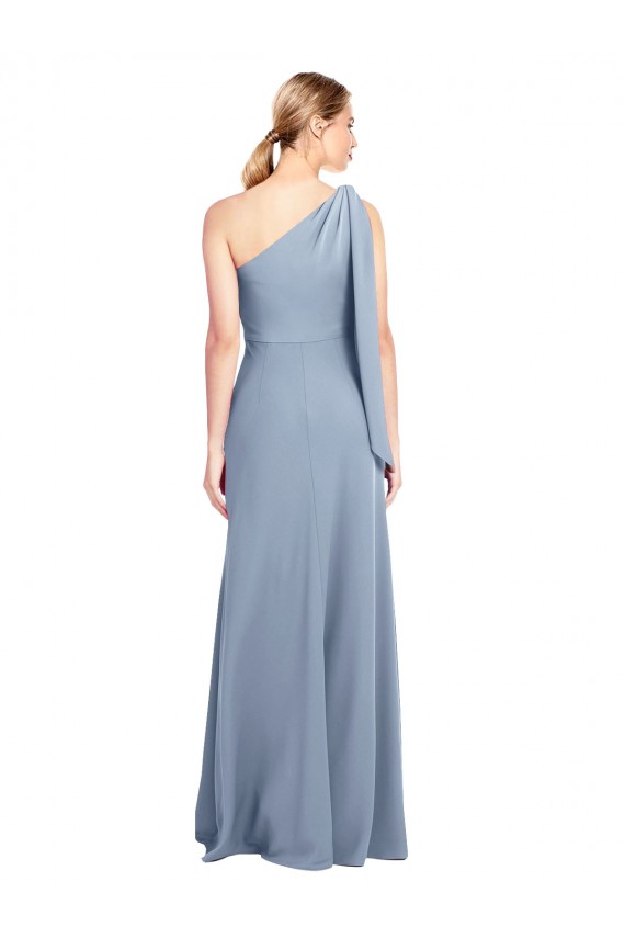 Boutique Bleu fumée Fourreau Crêpe Stretch Longue Formelles Robes demoiselle d'honneur / Robes de soirée / Robes de bal