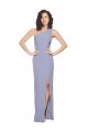 Boutique Bleu fumée Fourreau Crêpe Stretch Longue Formelles Robes demoiselle d'honneur / Robes de soirée / Robes de bal