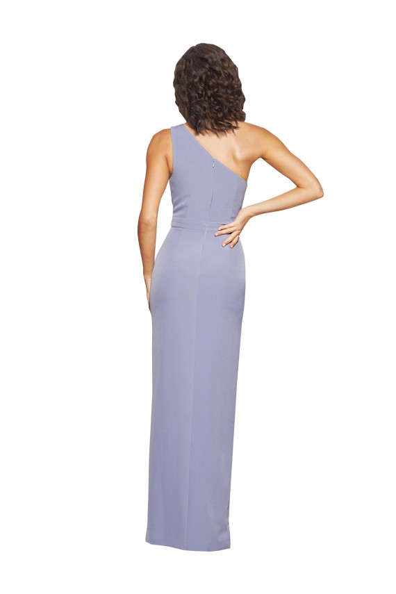Boutique Bleu fumée Fourreau Crêpe Stretch Longue Formelles Robes demoiselle d'honneur / Robes de soirée / Robes de bal