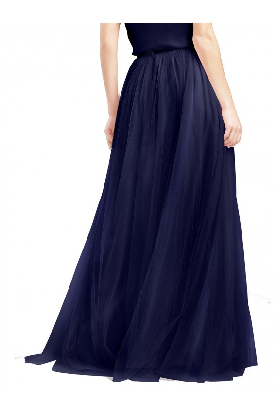 Boutique Bleu marine 21 Trapèze Licou Col Haut Tulle Longue Robes demoiselle d'honneur
