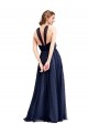Boutique Bleu marine 21 Trapèze Licou Tulle Longue Robes demoiselle d'honneur