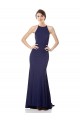 Boutique Bleu marine Sirène Licou Col Haut Crêpe Stretch Longue Formelles Robes demoiselle d'honneur / Robes de soirée / Robes de bal