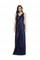Boutique Bleu marine foncé Fourreau Col V Paillette Longue Formelles Robes demoiselle d'honneur / Robes de soirée / Robes de bal