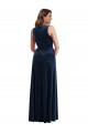 Boutique Bleu marine foncé Fourreau Col V Velours Stretch Longue Formelles Robes demoiselle d'honneur / Robes de soirée / Robes de bal