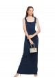 Boutique Bleu marine foncé Fourreau Scoop Crêpe Stretch Longue Formelles Robes demoiselle d'honneur / Robes de soirée / Robes de bal