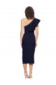 Boutique Bleu marine foncé Fourreau midi Crêpe Stretch Courte Robes demoiselle d'honneur / Robes de soirée / Robes de cocktail