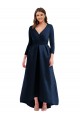 Boutique Bleu marine foncé Princesse Col V Spandex Longue Asymétrique Formelles Robes demoiselle d'honneur / Robes de soirée / Robes de bal