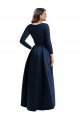 Boutique Bleu marine foncé Princesse Col V Spandex Longue Asymétrique Formelles Robes demoiselle d'honneur / Robes de soirée / Robes de bal