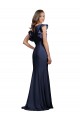 Boutique Bleu marine foncé Sirène Bateau Crêpe Stretch Longue Robes demoiselle d'honneur / Robes de bal