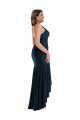 Boutique Bleu marine foncé Sirène Bretelles spaghetti Satiné Soyeux Longue Asymétrique Formelles Robes demoiselle d'honneur / Robes de soirée / Robes de bal