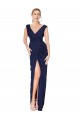 Boutique Bleu marine foncé Sirène Col V Mousseline Longue Formelles Robes demoiselle d'honneur / Robes de soirée / Robes de bal