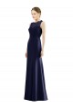 Boutique Bleu marine foncé Sirène Illusion Mousseline Dentelle Longue Robes demoiselle d'honneur