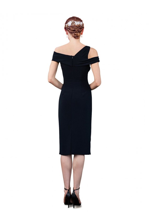 Boutique Bleu marine foncé Sirène Épaule Dénudée Crêpe Stretch Courte Robes demoiselle d'honneur / Robes de soirée / Robes de cocktail