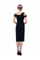 Boutique Bleu marine foncé Sirène Épaule Dénudée Crêpe Stretch Courte Robes demoiselle d'honneur / Robes de soirée / Robes de cocktail