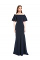 Boutique Bleu marine foncé Sirène Épaule Dénudée Crêpe Stretch Longue Formelles Robes demoiselle d'honneur / Robes de soirée / Robes de bal