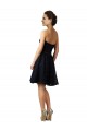 Boutique Bleu marine foncé Trapèze Col V Dentelle Courte Robes demoiselle d'honneur / Robes de cocktail