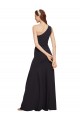 Boutique Bleu marine foncé Trapèze Crêpe Stretch Longue Formelles Robes demoiselle d'honneur / Robes de soirée / Robes de bal