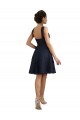 Boutique Bleu marine foncé Trapèze Dentelle Courte Robes demoiselle d'honneur / Robes de cocktail