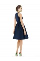 Boutique Bleu marine foncé Trapèze Licou Satiné Courte Robes demoiselle d'honneur / Robes de cocktail