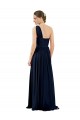 Boutique Bleu marine foncé Trapèze Mousseline Longue Robes demoiselle d'honneur