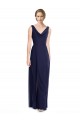 Boutique Bleu marine foncé Trapèze Mousseline Longue Robes demoiselle d'honneur