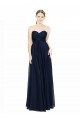 Boutique Bleu marine foncé Trapèze Sans bretelle Mousseline Longue Robes demoiselle d'honneur