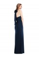 Boutique Bleu marine foncé Trompette Col Haut Crêpe Stretch Longue Robes demoiselle d'honneur / Robes de bal