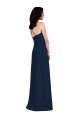 Boutique Bleu marine foncé Trompette Licou Crêpe Stretch Longue Robes demoiselle d'honneur