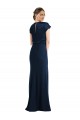 Boutique Bleu marine foncé Trompette Épaule Dénudée Crêpe Stretch Longue Formelles Robes demoiselle d'honneur / Robes de soirée / Robes de bal