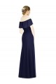 Boutique Bleu marine foncé Trompette Épaule Dénudée Mousseline Longue Robes demoiselle d'honneur