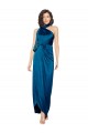 Boutique Bleu paon Fourreau Licou Col Haut Satiné Soyeux Longue Formelles Robes demoiselle d'honneur / Robes de soirée / Robes de bal