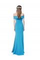 Boutique Bleu paon Fourreau Épaule Dénudée Crêpe Stretch Longue Formelles Robes demoiselle d'honneur / Robes de soirée / Robes de bal
