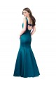Boutique Bleu paon Sirène Bateau Satiné Longue Robes demoiselle d'honneur / Robes de bal