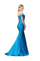 Boutique Bleu paon Sirène Épaule Dénudée Satiné Longue Formelles Robes demoiselle d'honneur / Robes de soirée / Robes de bal