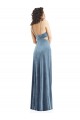 Boutique Bleu poussiéreux Fourreau Col Carré Velours Stretch Longue Formelles Robes demoiselle d'honneur / Robes de soirée / Robes de bal