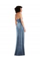 Boutique Bleu poussiéreux Fourreau Sans bretelle Velours Stretch Longue Formelles Robes demoiselle d'honneur / Robes de soirée / Robes de bal
