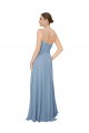 Boutique Bleu poussiéreux Trapèze Sans bretelle Mousseline Longue Robes demoiselle d'honneur