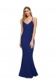 Boutique Bleu roi Fourreau Col V Crêpe Stretch Longue Formelles Robes demoiselle d'honneur / Robes de soirée / Robes de bal